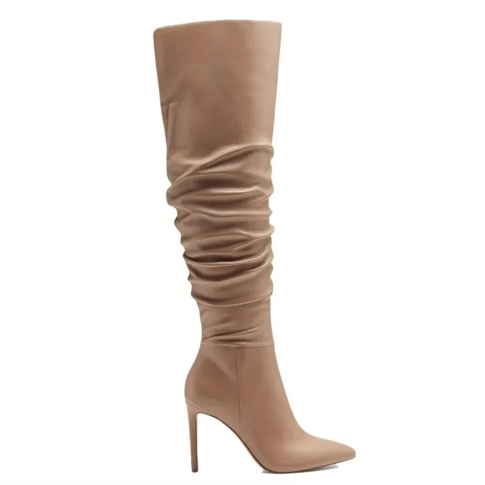 INC Womens Faux Leather Slouchy Over-The-Knee Boots
